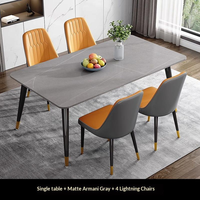 Fauteuils de salle à manger modernes de luxe en métal doré et cuir rembourré pour café, en vente