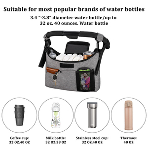 Organizador de cochecito personalizado, bolsas de pañales de viaje, bolsa de almacenamiento universal impermeable para cochecito de bebé pequeño - Product Image 2