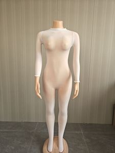 Body de Mujer Sexy Transparente con Medias Brillantes, Mono de Seda Suave Translúcido, Lencería de Moda - Product Image 2