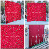 Mur de fleurs artificielles DKB Luxury Silk 8x8, rose vert clair et blanc, pour décor de scène de mariage et événements.