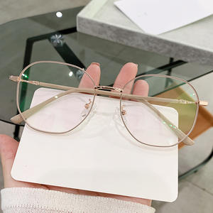 Kính mắt thời trang khung kim loại tròn bán buôn màu đen xanh vàng cận thị kính nam nữ chống ánh sáng xanh - Product Image 1