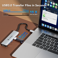 SYONG 5 in 1 USB C Hub Adaptor HDMI 4K HDMI USB3.0 2.0, 100W PD, Transfer Data 5Gbps USB Hub untuk Laptop MacBook Pro/Air