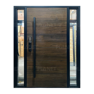 Porte Esterne in Legno di Alta Qualità <span class=keywords><strong>con</strong></span> Vetri Laterali, Porte Frontali Moderne in Legno e <span class=keywords><strong>Vetro</strong></span> - Product Image 4