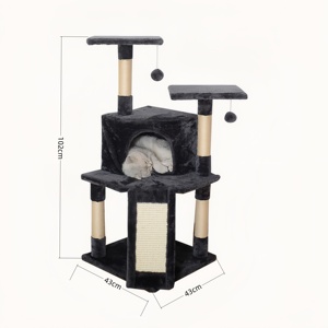 Moderne Luxe Pluche Kattenklimtoren 3-Laags Sisal Krabpaal Ecologisch Halloween Kerstcadeau Binnen- en Buitengebruik Karton - Product Image 2