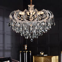 Lustre en cristal européen de luxe, style Marie-Thérèse, luminaire suspendu en forme de goutte d'eau, lampe de plafond pour salon, hôtel, chambre à coucher