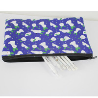Sac à crayons en néoprène imprimé par Sublimation lapin, trousse à cosmétiques étanche avec fermeture éclair pour filles étudiantes