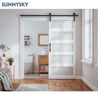 Design Sunnysky Design moderne Portes de grange en bois personnalisables Portes coulissantes Portes pliantes intérieures pour maisons