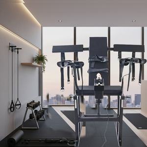 Multifunktionaler BDSM-Bondage-Trainingsstuhl mit Integrierter Sexmaschine - Schwarzes Ergonomisches Erwachsenen-Spielsofa - Product Image 1