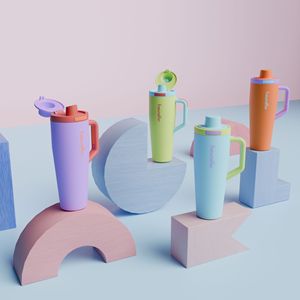 Cho Owala hiện đại cốc bằng thép không gỉ lớn kép uống miệng một cú nhấp chuột pop-up khay đá 6-12hr nhiệt rơm phiên bản 2022 - Product Image 2