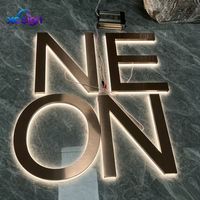Enseigne LED 3D personnalisée en acier inoxydable rétroéclairée, compatible HomeKit, transformateur DC, télécommande, pour mariages, boutiques, maison, bureau