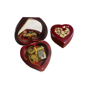 Caja de Música en Forma de Corazón, Cajas Musicales Clásicas de Madera, Regalos para Navidad, <span class=keywords><strong>Cumpleaños</strong></span>, Día de San Valentín - Product Image 1