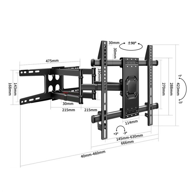 Adjustable TV Monitor Wall Mount Supporter Suit for Most 37-80'' Inches LED LCD Flat Curved Screen TV Display Hang Bracket