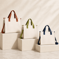 Sac fourre-tout personnalisé avec logo de marque brodé sur toile pour boutique de vêtements, emballage cadeau, utilisation en vente au détail
