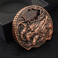 Feeron 7-en-1 Dragon RPG Gyro Metal DND Dice Polyhedral Rotating Tabletop Game Animal-Themed Antique Pattern Dice Cup Player