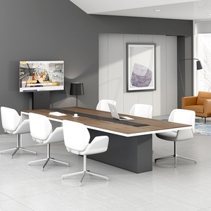 China Supplier Customized Wooden Melamine Meeting Room Desk Modern Large Conference <b>Tables</b> - Product Image 6