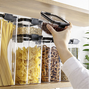 Nhà Bếp Cấp Thực Phẩm Nhựa Lưu Trữ Hộp Kín Chống Ẩm Jar Cho Cà Phê Trà Ngũ Cốc Khác Khô Hàng Hóa Nhà Bếp <span class=keywords><strong>Container</strong></span> <span class=keywords><strong>Set</strong></span> - Product Image 5