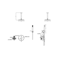 Système de douche Chrome 8 pouces plafond mural carré haute pression pluie pommeau de douche luminaire de douche