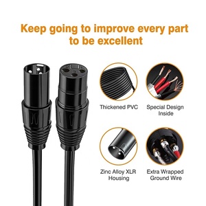 Conector de 3 pines enchufe XLR hembra a XLR macho cable HIFI altavoz micrófono equilibrado Cables Adaptador convertidor Cable de Audio - Product Image 6