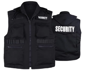 سترة مخصصة خفيفة الوزن بلا أكمام بغطاء رأس سترة ، زي واقي بجيوب متعددة ، سترة مقاومة للدموع - Product Image 5