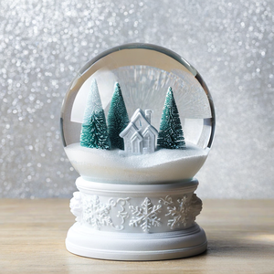 Led ışıkları ile romantik yıldönümü hediyesi reçine gül kar küresi sevgililer hediye kartopu özel toptan - Product Image 5