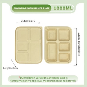 Fda giấy chứng nhận dùng một lần tùy chỉnh Hộp Ăn Trưa tre compostable lò vi sóng an toàn thực phẩm khay container thức ăn nhanh Takeaway hộp - Product Image 2