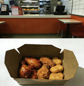 Boîtes à lunch jetables en papier kraft brun Little Boom, contenants alimentaires à emporter pour livraison de repas - Product Image 2