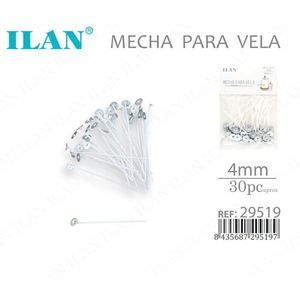 Mèches de bougie Iln 4 mm 30 pièces pour la fabrication de bougies - Product Image 1