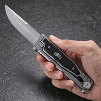 Couteau de poche EDC à ouverture coulissante, lame D2, aluminium, couteau tactique d'extérieur pour le camping, la chasse, EDC