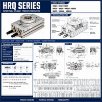 Actionneur rotatif pneumatique de précision à cylindre de table rotative série HRQ à couple élevé HRQ20/HRQ50A