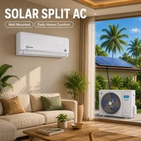 Climatiseur solaire split moderne à haute efficacité avec compresseur DC Inverter silencieux pour salon et chambre à coucher