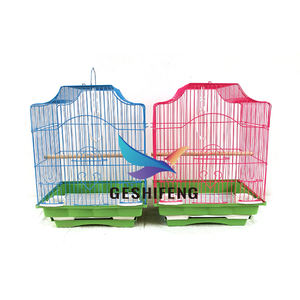 Basit taşınabilir katlanabilir küçük Metal kırmızı mavi kanarya kuş kafesi ile inşa besleyici kupası - Product Image 2