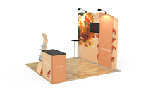 Mur d'images portable personnalisé de 3 m en tissu tendu imprimé par sublimation, avec cadre en aluminium, pour stand photo et salon professionnel