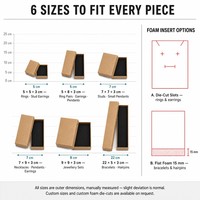 Boîte cadeau pour bijoux en papier kraft noir mat avec insert en mousse 5x5 5x8 7x9 9x9 22x5cm pour bague, boucles d'oreilles, collier, bracelet OEM