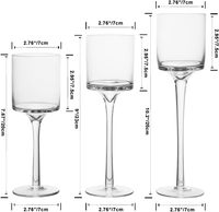 Kerzenhalter-Set, 3-teilig, hohe Kerzenständer, winddicht, für Stabkerzen, als Tischdekoration für Hochzeiten, Partys und Feiertage