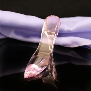 גבוהה נעל עקב גביע אופטי הניצוץ קריסטל זכוכית נעלי דגם, בעבודת יד קריסטל לחתונה הטובה ביותר K9 קריסטל, קריסטל אמנות עממית