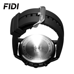 Montre chronographe à quartz pour homme FIDI, sport, multifonction, bracelet en silicone, étanche, montre-bracelet décontractée pour affaires - Product Image 3