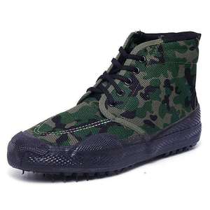 Zapatos de trabajo de lona de camuflaje de alta calidad para hombre, zapatos de seguridad transpirables antideslizantes para obras de construcción, resistentes al desgaste, tacón bajo - Product Image 1