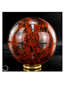 Sphère de cristal d'obsidienne marron-rouge naturelle, boule de pierre précieuse ronde polie, ornement minéral en pierre volcanique pour la maison et le bureau - Product Image 2
