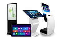 Papan reklame Digital kustom 4k layar Lcd monitor kios iklan kios informasi swalayan berkecepatan tinggi