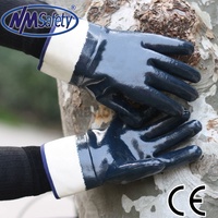 NMsafety Jersey Gants de carburant entièrement enduits ANSI Nitrile Blue NBR Gant Gants de travail personnalisés