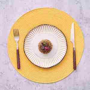 Minimalist Solid-color Plastic PP Placemat Woven Heat-resistant coaster Anti-scald Hotel <b>Table</b> Mat Custom Label - Product Image 2