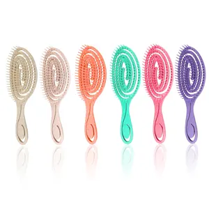 Popular wheat straw blow dry detangling vent hair brushes for women