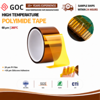 Ruban en film polyimide de 0,06 mm pour l'isolation des composants électroniques, ruban de masquage haute température, adhésif en silicone