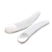 Mini spatule à maquillage en plastique, 10 pièces, blanc/noir/clair, impression logo, cuillère à cosmétiques