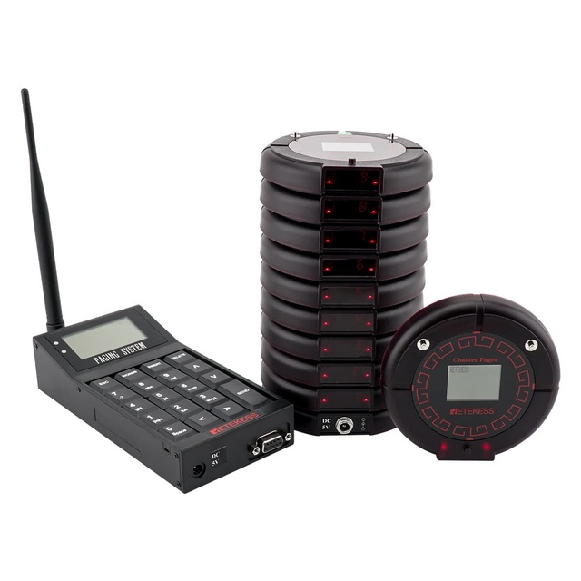 Long Distance FSK Modulation Wireless Pager Queuing Call System With Screens Retekess TD159