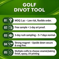 Stainless Steel Switchblade Golf Divot Tool Custom Logo Magnetic Blank Golf Ball Marker Golf Gift for Golfer Men Women