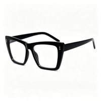 Lunettes anti-lumière bleue rétro carrées œil de chat SM24004 - Monture légère en PC avec verres en résine transparente pour hommes et femmes (6 couleurs)
