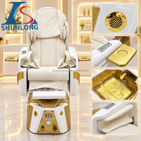 Fauteuil de pédicure de luxe moderne avec bain de pieds à vapeur réglable et massage pour salon de manucure
