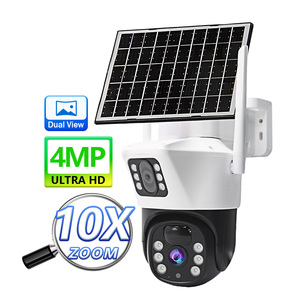 Bán buôn ống kính kép ngoài trời thẻ nhớ phát hiện chuyển động năng lượng mặt trời bảng điều khiển năng lượng điện năng thấp wifi an ninh mạng PTZ năng lượng mặt trời máy ảnh - Product Image 1