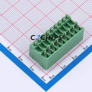 DB2EVHB-3.5-2*9P-GN Plug-in Terminal Block Through hole,P=3.5mm Connector Board-to-Board / Socket - Closed 2x9P 3.5mm Green - Product Image 2